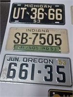 Lot of Various Vtg. Motorcycle Tags- 1953, 47