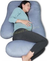 Maternity Pillow - Grey Velvet - 57 Inch