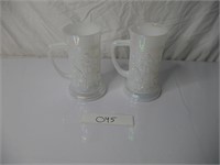 white metalic mugs