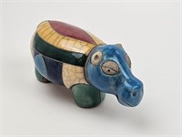 Raku Pottery Hippo