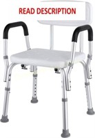 LIFERUN Shower Chair  Anti-Slip  Max 300lb