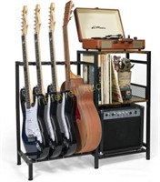 Guitar Stand with Vinyl Record Cabinet