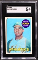 Graded 1969 Topps Reggie Jackson card