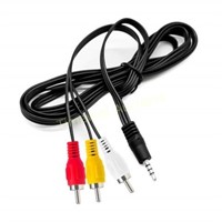 10FT 3.5mm to 3 RCA Male AUX Cable  AV Output
