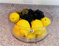 Artificial Fruit in Plastic Bowl