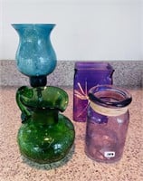 Colored Glass lot of 4 pieces