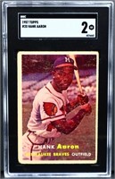 Graded 1957 Topps Hank Aaron card