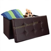 Faux Leather Ottoman 30x15x15  Brown