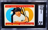 Graded 1960 Topps #563 Mickey Mantle card