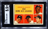Graded 1961 Topps AL Home Run Leaders card