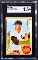 Graded 1968 Topps #280 Mickey Mantle card