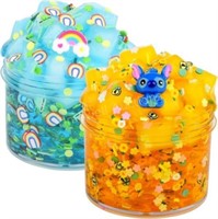 2 Pack Jelly Cube Crunchy Slime Kit  Clear