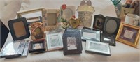 vtg MINI PICTURE FRAMES, 3" TO 6", METAL-WOOD-CERA