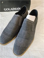 MENS BLACK SLIP-ON GOLAIMAN SHOES, SZ 8, NEW OLD S