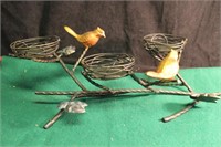 Metal Candleholder w/birds