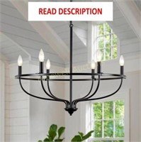 ADSENSTY Black Chandelier 6 Light 28' Round