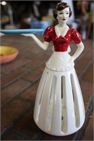 Vintage Woman Figurine w/serving platter