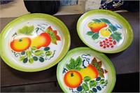 Collection of Metal Trays w/fruit pattern