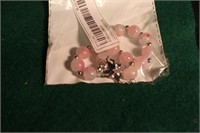 NIP Pink Stone Bracelet w/Butterfly Pendant