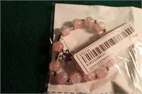 NIP Pink Stone Bracelet w/Butterfly Pendant