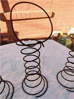 4 ANTIQUE COIL SPRINGS, 14" TALL, SLANT TOP