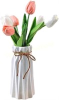 White Ceramic Dry Flower Vase - Nordic Modern
