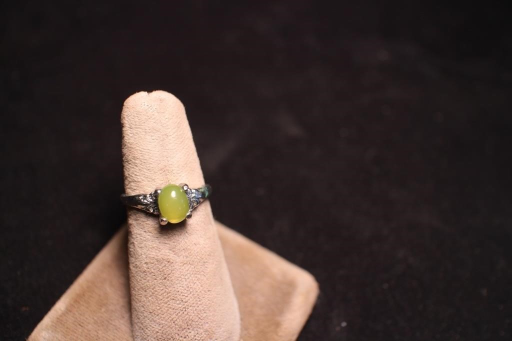 Greenish Stone Ring Size 7 3/4
