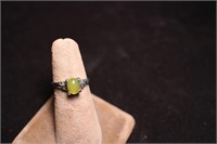 Greenish Stone Ring Size 8 1/4