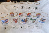 12 ASSORTED vtg GERMAN BEER / WINES GLASSES