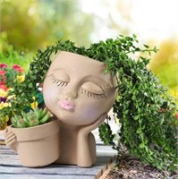 WEWEOW Face Pot - Resin Head with Drain
