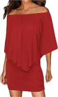 ADEWEL Women's Sexy Off Shoulder Multiple Dress