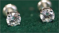 1K Round Lab Created Diamond Stud Earrings