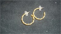 Pair of Pierced Gold Earrings