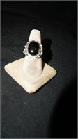NWT Women's German Silver Ring Black Onyx Size 8