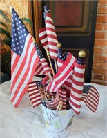 75 vtg ASSORTED AMERICAN FLAGS, VARIOUS SIZES