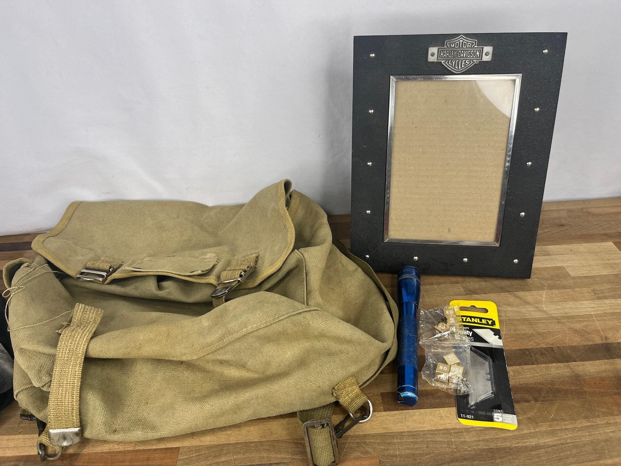 Military Bag, Harley Frame, Mag Lite and More