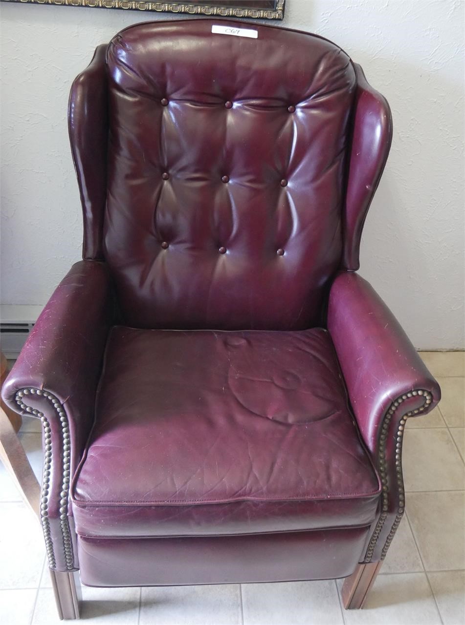 Maroon Leather reclining chair
