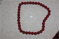 Large Chinese Cinnabar Circular Necklace