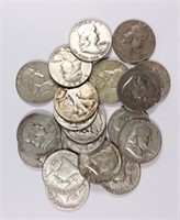 $10 FACEVALUE 90% SILVER HALF DOLLARS