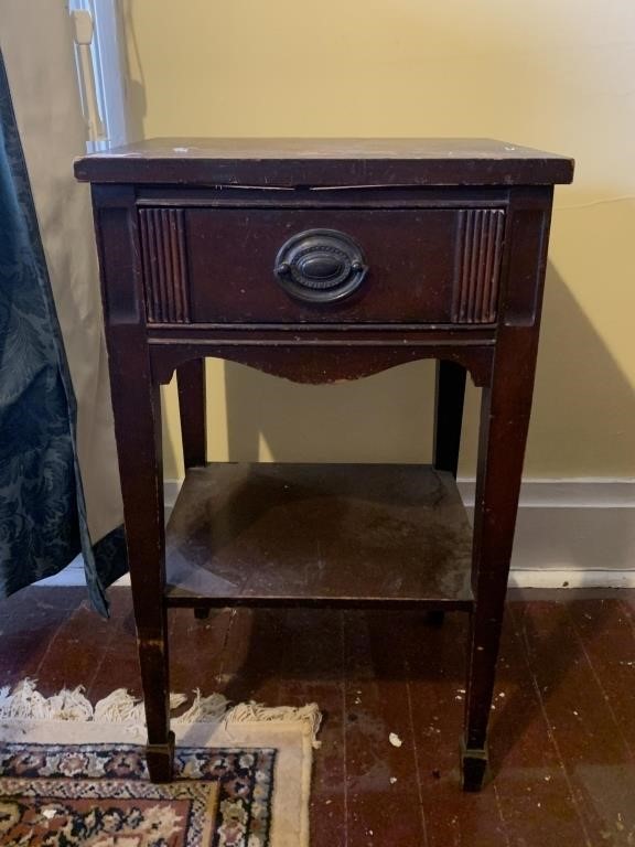 ANTIQUE NIGHTSTAND, 16X14X27, MATCHES 51, 54