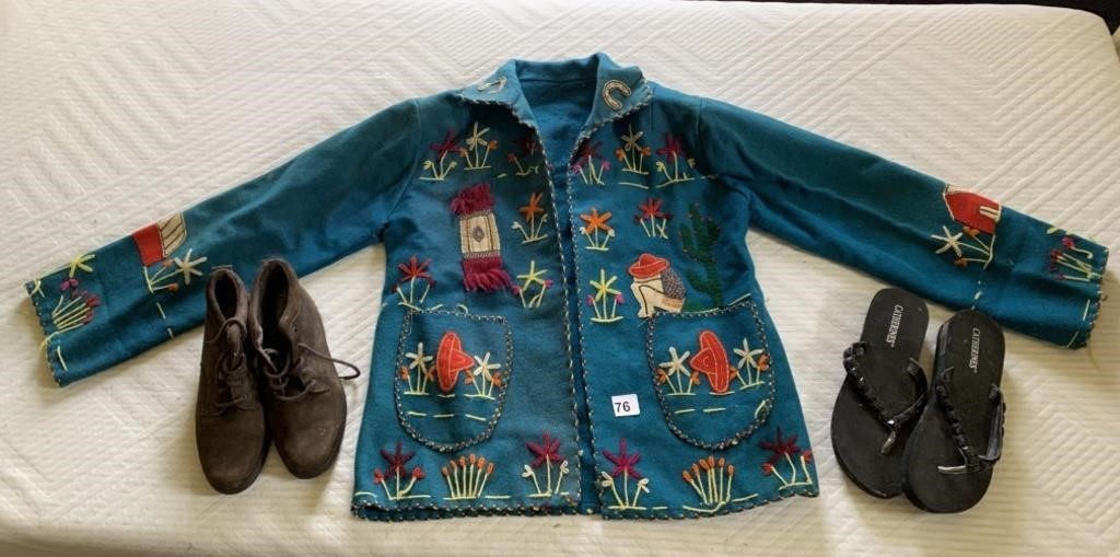 WOOL JACKET WITH EMBROIDERY AND APPLIQUE DANCERS,