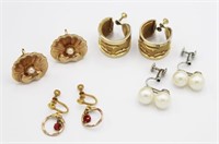 GROUP OF (4) PAIRS OF VINTAGE TWIST-BACK EARRINGS