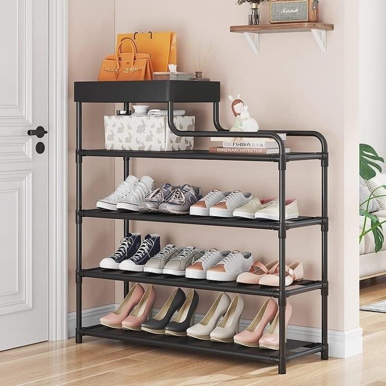 5 Tiers Shoe Rack Organizer, Black