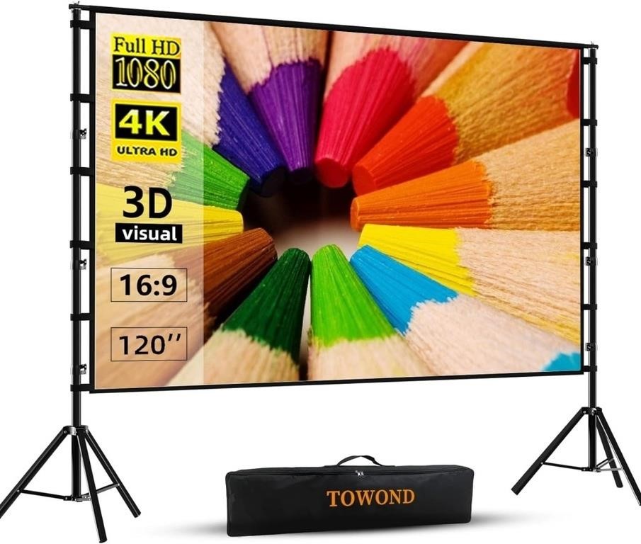 Projector Screen and Stand w/ 120" Screen