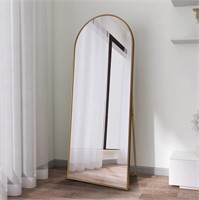Arched Full Length Mirror w/Stand, Gold, 65"x24"