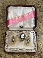 Antique JA EPHPAIM & SON cameo brooch/earrings