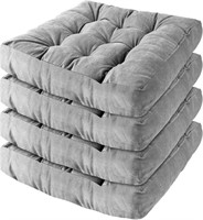 4 Pcs Floor Sitting Cushions, Gray Corduroy