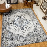 Living Room Area Rug 8x10 - Boho Grey