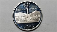 2007 S Silver Utah State Quarter Gem Proof