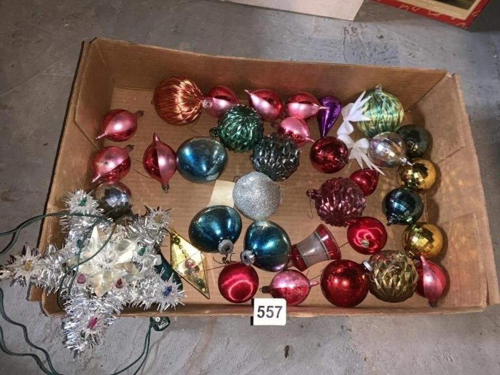 CHRISTMAS ORNAMENTS AND STAR TREE TOPPER